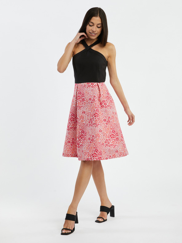 Orsay Rožnato-črna ženska cvetlična obleka ORSAY