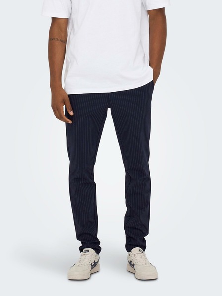 ONLY & SONS Temno modre črtaste moške hlače chino ONLY & SONS Mark