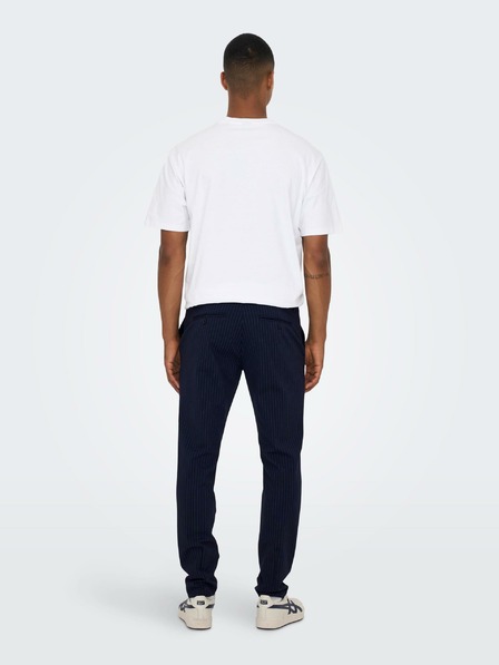 ONLY & SONS Temno modre črtaste moške hlače chino ONLY & SONS Mark