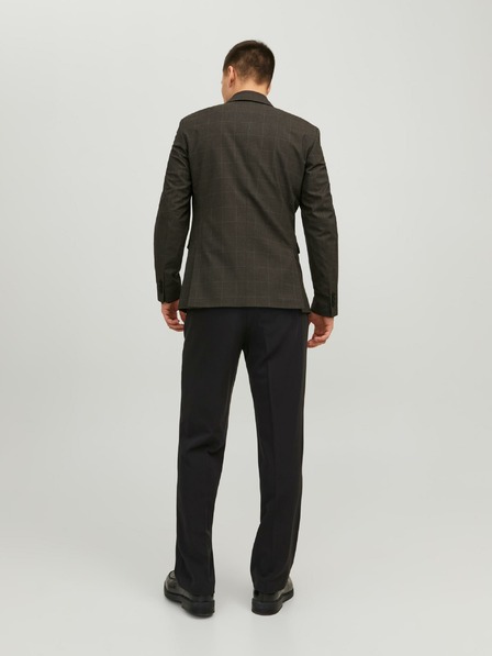 Jack & Jones Temno rjava moška jakna Jack & Jones Solaris Plaid Blazer