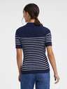 Orsay Temno modra ženska črtasta pletena polo majica ORSAY