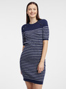 Orsay Temno modra ženska črtasta puloverska obleka ORSAY