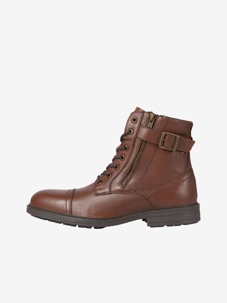 Jack & Jones Rjavi moški usnjeni zimski gležnjarji Jack & Jones Holland
