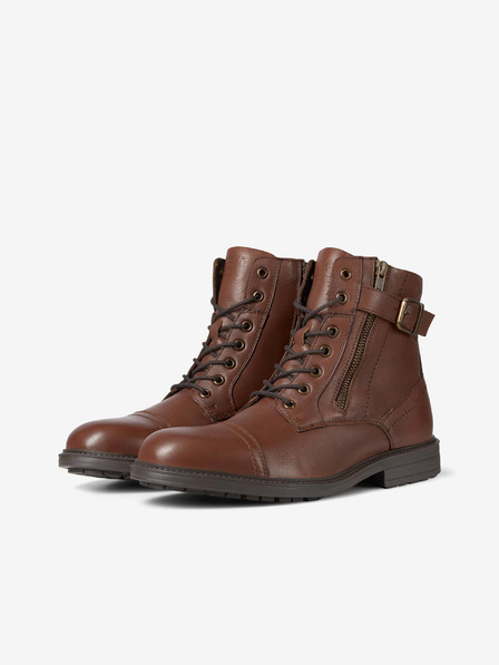 Jack & Jones Rjavi moški usnjeni zimski gležnjarji Jack & Jones Holland