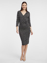 Orsay Črna ženska vzorčasta oprijeta obleka ORSAY