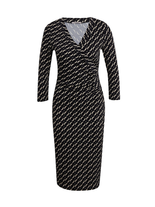 Orsay Črna ženska vzorčasta oprijeta obleka ORSAY