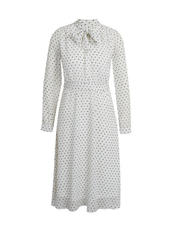 Orsay Krem ženska pikčasta obleka ORSAY