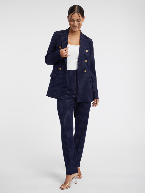 Orsay Temno modre ženske črtaste hlače ORSAY