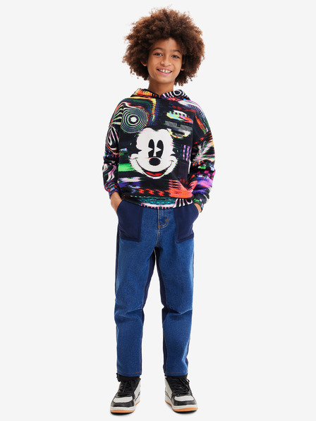 Desigual Črna fantovska kapuca z vzorcem Desigual Aryeh Mickey