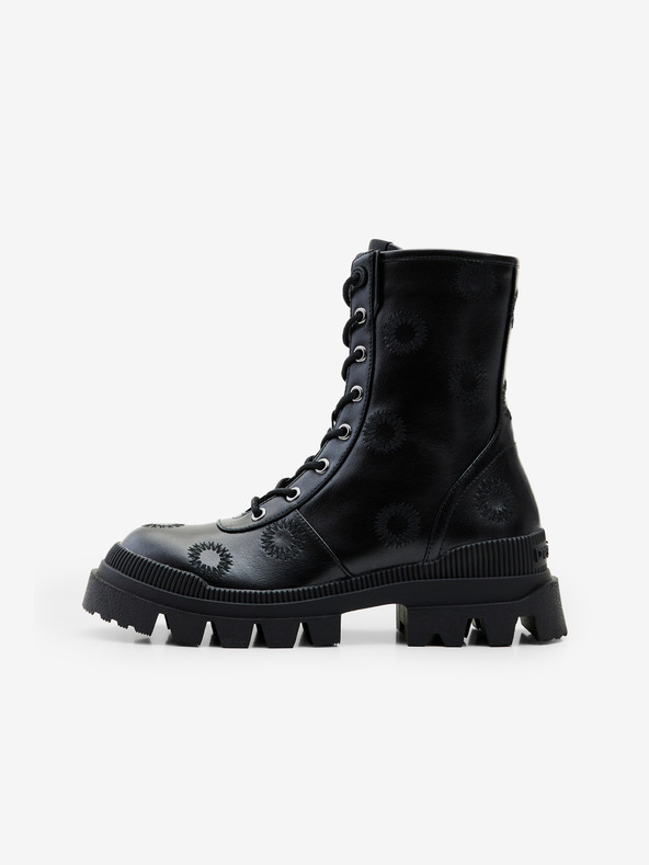 Desigual Črni ženski gležnjarski čevlji Desigual Track Hiking Galactic