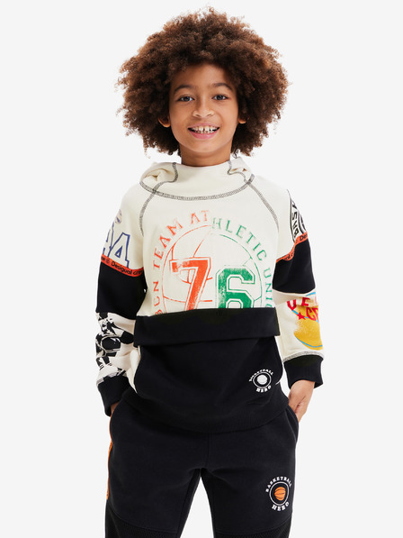 Desigual Črno-krmna fantovska jopa s kapuco Desigual Renne