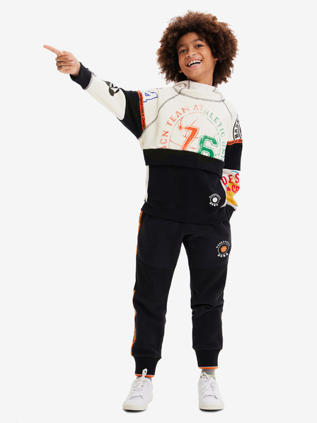 Desigual Črno-krmna fantovska jopa s kapuco Desigual Renne