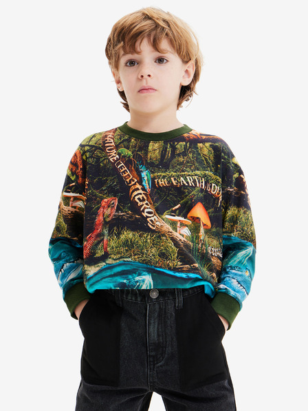 Desigual Modra in zelena fantovska majica Desigual Newman