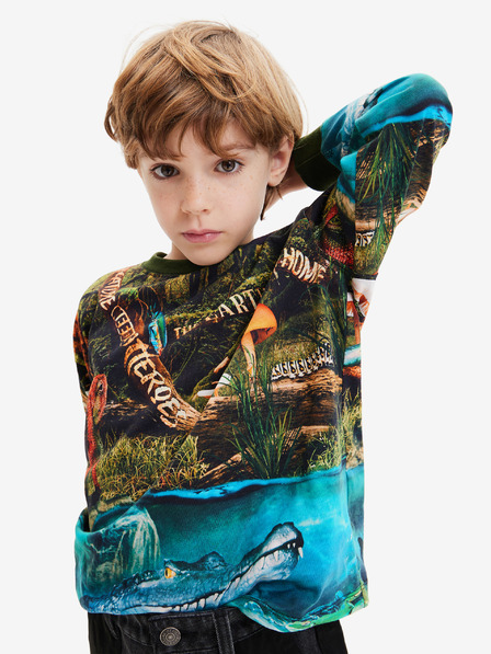 Desigual Modra in zelena fantovska majica Desigual Newman