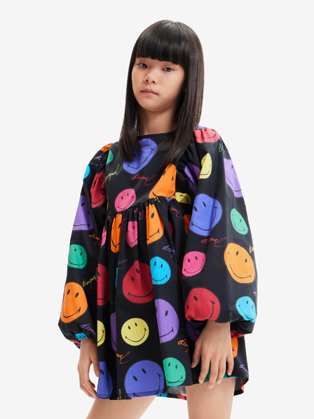 Desigual Desigual Alexa črna vzorčasta dekliška obleka