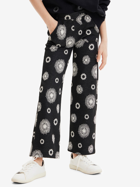 Desigual Črne dekliške hlače z vzorcem Desigual Tessa