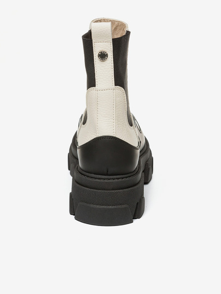 Steve Madden Črni krem usnjeni gležnjarji Steve Madden Merilyn