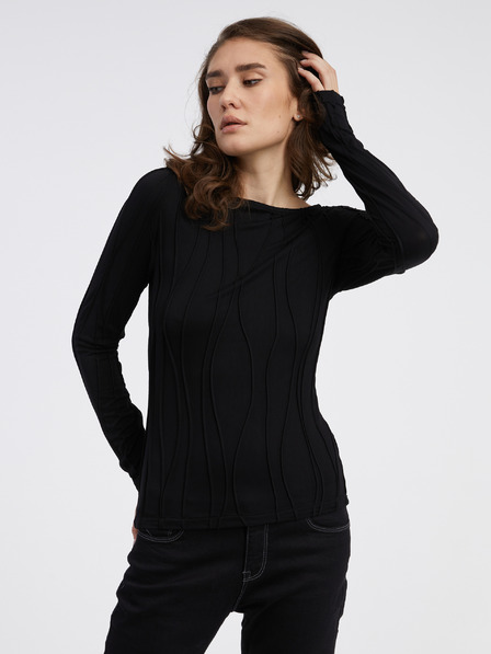 AWARE by VERO MODA Črna ženska vzorčasta majica AWARE by VERO MODA Gudrun