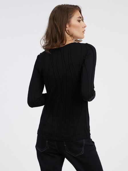 AWARE by VERO MODA Črna ženska vzorčasta majica AWARE by VERO MODA Gudrun