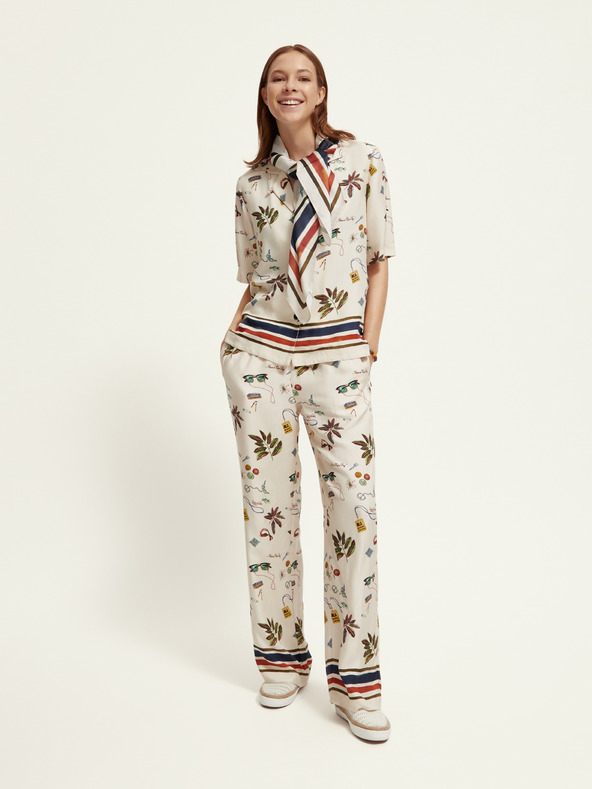 Scotch & Soda Kremaste ženske hlače z vzorcem Scotch & Soda