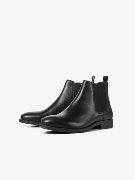 Jack & Jones Črni moški usnjeni gležnjarji Jack & Jones Wargo