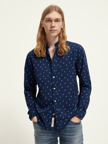 Scotch & Soda Temno modra moška srajca z vzorcem Scotch & Soda