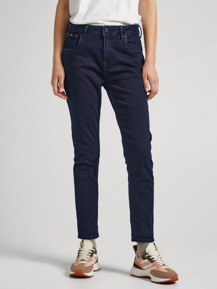 Pepe Jeans Temno modre ženske kavbojke ravnega kroja Pepe Jeans Violet