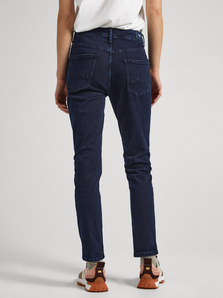 Pepe Jeans Temno modre ženske kavbojke ravnega kroja Pepe Jeans Violet