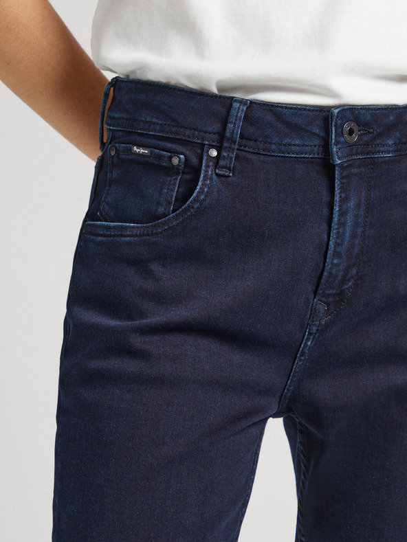 Pepe Jeans Temno modre ženske kavbojke ravnega kroja Pepe Jeans Violet