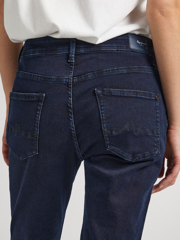 Pepe Jeans Temno modre ženske kavbojke ravnega kroja Pepe Jeans Violet