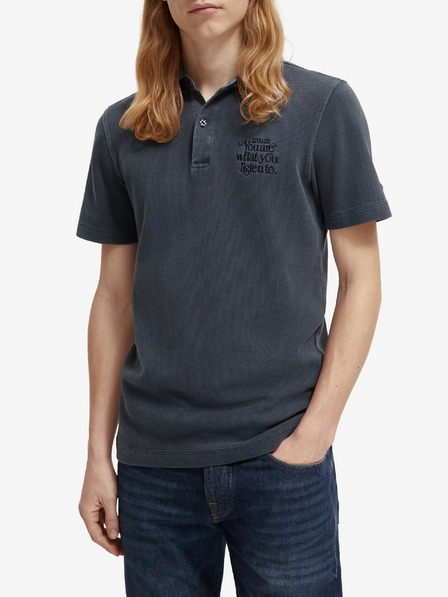 Scotch & Soda Temno modra moška polo majica Scotch & Soda Garment Dye