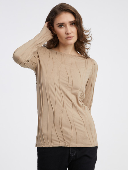 AWARE by VERO MODA Bež ženska vzorčasta majica AWARE by VERO MODA Gudrun