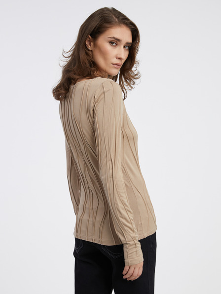 AWARE by VERO MODA Bež ženska vzorčasta majica AWARE by VERO MODA Gudrun