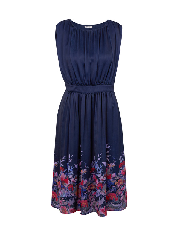 Orsay Temno modra ženska cvetlična obleka ORSAY