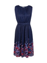 Orsay Temno modra ženska cvetlična obleka ORSAY