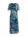 Orsay Modra ženska cvetlična midi obleka ORSAY