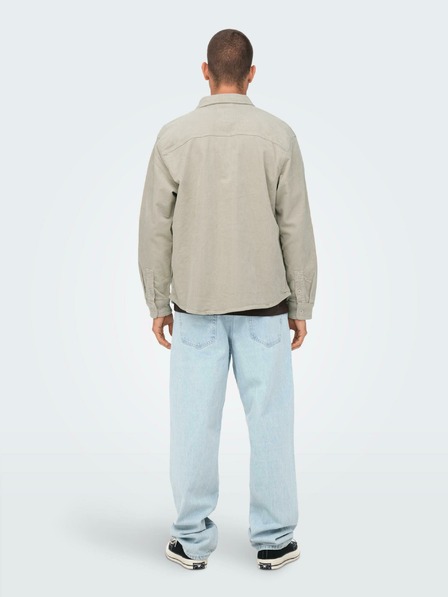 ONLY & SONS ONLY & SONS Track Beige moška majica iz manšestra