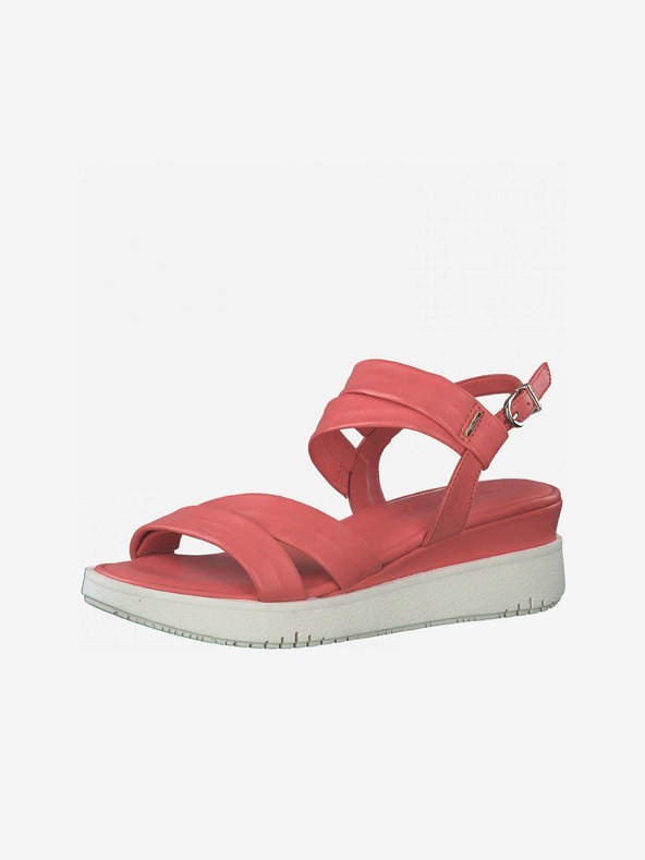 Tamaris Koralna barva Ženski usnjeni sandali Tamaris