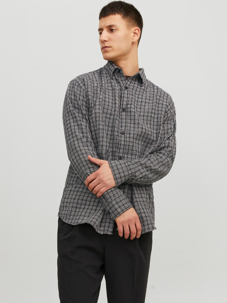 Jack & Jones Črna moška karirasta srajca Jack & Jones Gracia