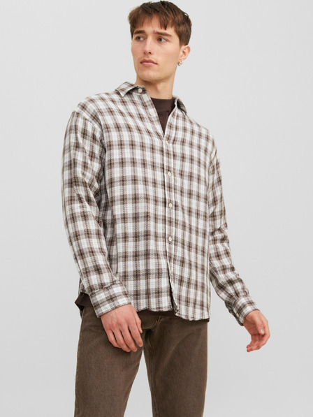 Jack & Jones Bela in rjava moška karirasta srajca Jack & Jones Gracia