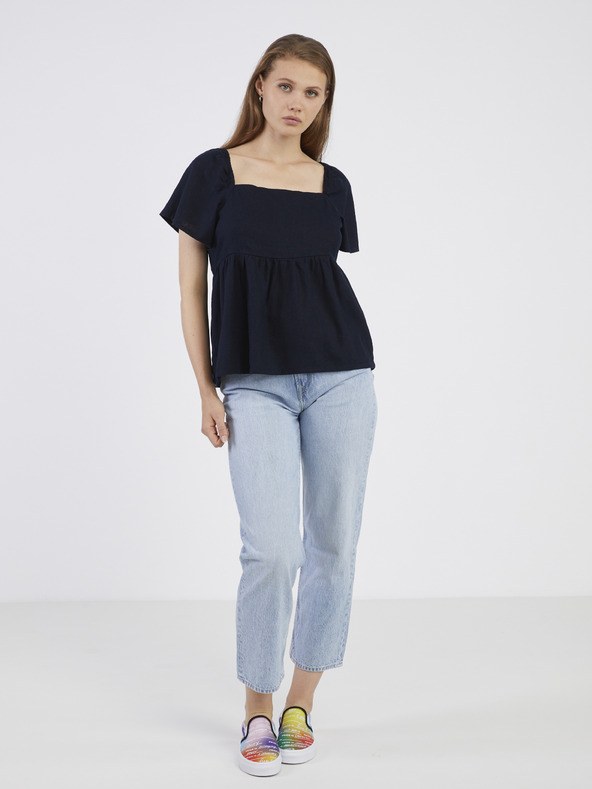 Jacqueline de Yong Temno modra ženska lanena majica JDY Say