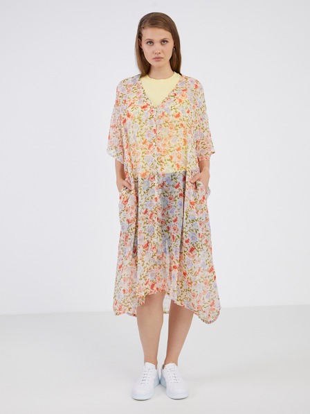Pieces Beli ženski cvetlični kaftan Pieces Vertrud