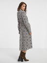 Vila Kremasta in črna ženska vzorčasta srajčna obleka VILA Daca