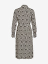Vila Kremasta in črna ženska vzorčasta srajčna obleka VILA Daca