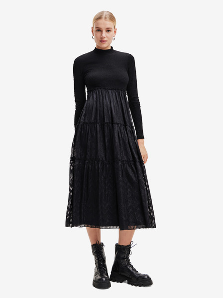 Desigual Črna ženska midi obleka Desigual Misha
