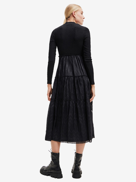 Desigual Črna ženska midi obleka Desigual Misha