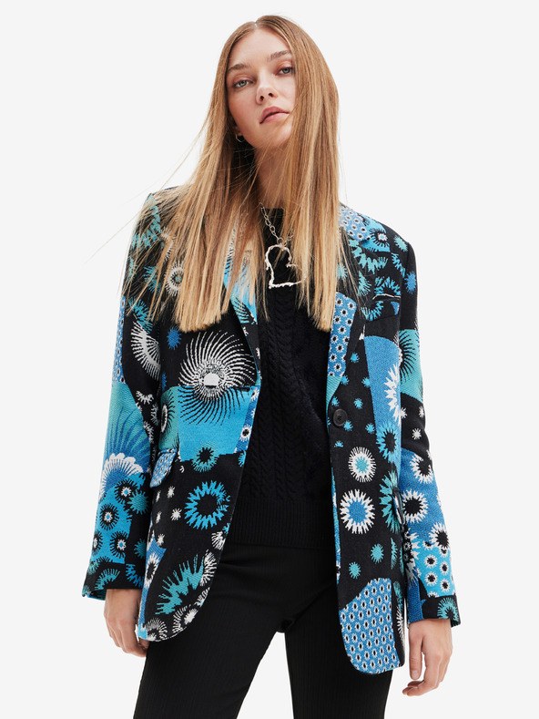 Desigual Modra ženska jopa z vzorcem Desigual Sissy