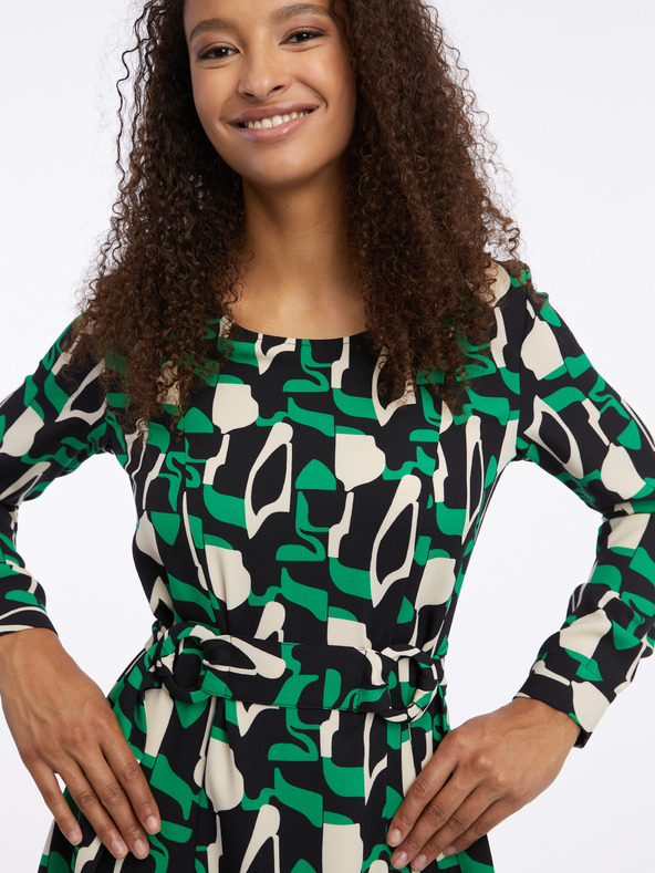 Orsay Zelena ženska vzorčasta obleka ORSAY