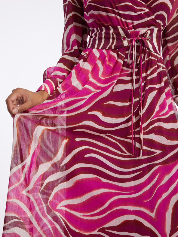 Orsay Bordo in rožnata ženska maksi obleka z vzorcem ORSAY