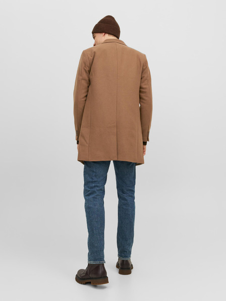 Jack & Jones Rjav moški plašč Jack & Jones Morrison iz volne